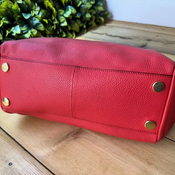 FOSSIL “Sydney” Claret Red Pebbled Leather Tote Bag - Picture 5 of 9